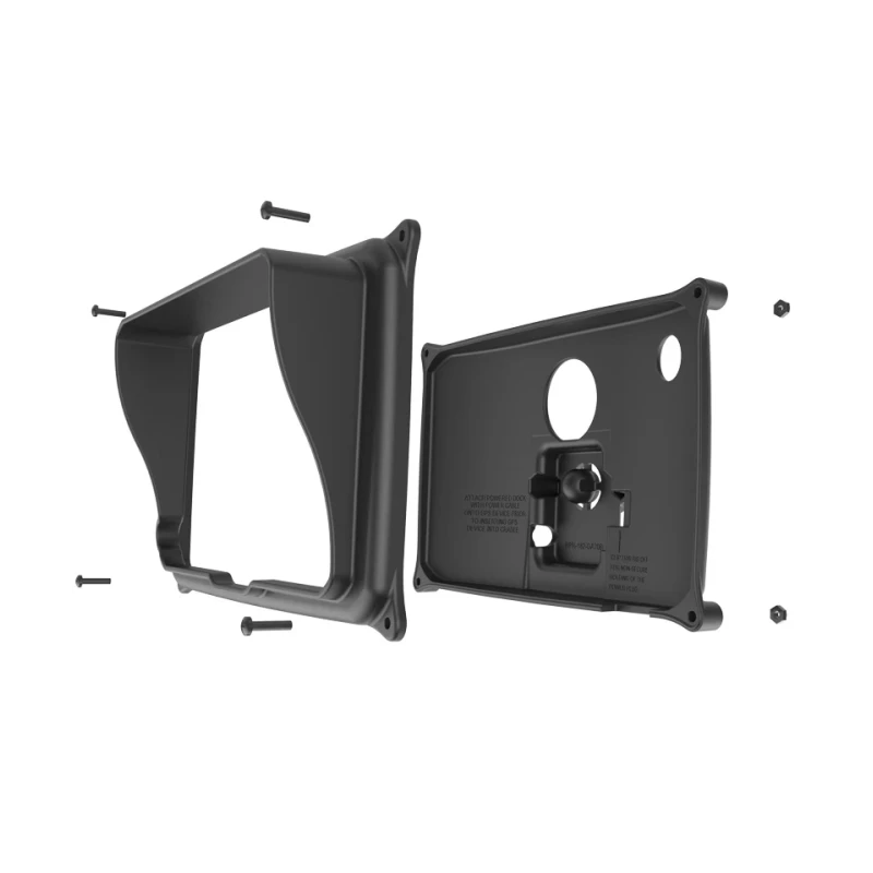 Sicherheitsgehäuse für Garmin Dezl 770LMTHD (ohne Schutzhüllen) - Diamond-Anbindung (Trapez), Schrauben-Set