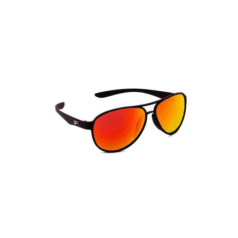 Flying Eyes Sonnenbrille Kestrel Aviator - Rahmen matt schwarz, Linsen rosenfarben (verspiegelt)
