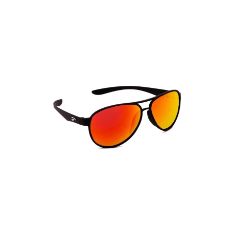 Flying Eyes Sonnenbrille Kestrel Aviator - Rahmen matt schwarz, Linsen rosenfarben (verspiegelt)