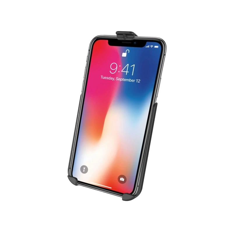 Gerätehalteschale für Apple iPhone XR (ohne Schutzhüllen etc.) - Diamond-Anbindung (Trapez), Schrauben-Set