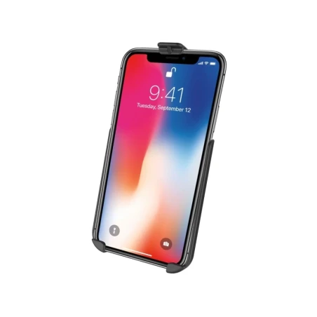 Gerätehalteschale für Apple iPhone XR (ohne Schutzhüllen etc.) - Diamond-Anbindung (Trapez), Schrauben-Set