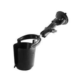 Suction base holder with cup holder (without foam rubber insert) - with suction base, (1 inch)