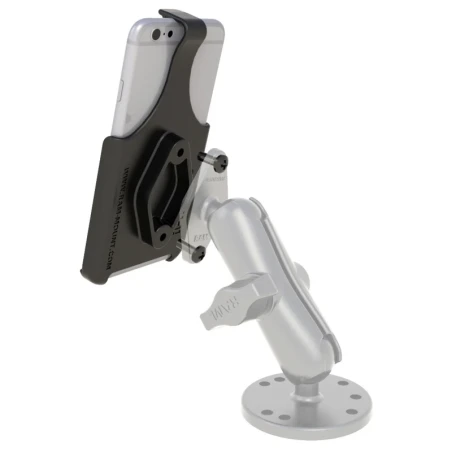 Gerätehalteschale für Apple iPhone 6/7 (ohne Schutzhüllen/-gehäuse) - Diamond-Anbindung (Trapez), Schrauben-Set