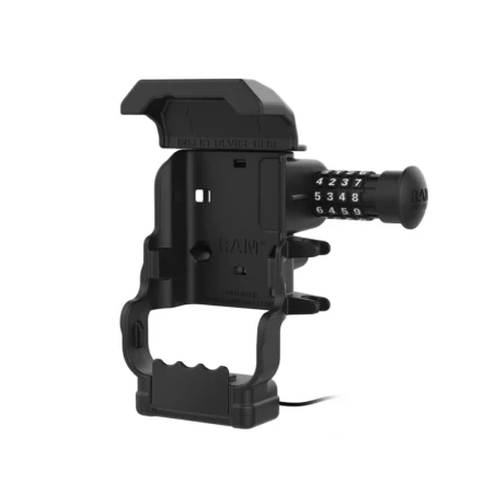 Halteschale mit Stromversorgung für Panasonic Toughbook FZ-N1 / FZ-F1 - abschließbar (Zahlenschloss), AMPS 2-Loch-Aufnahme