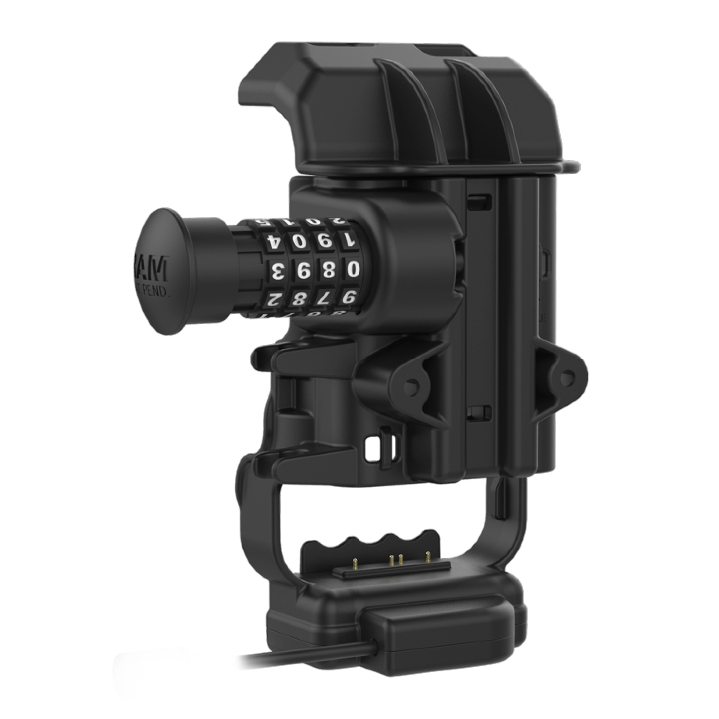 Cradle with power supply for Panasonic Toughbook FZ-N1 / FZ-F1 - lockable (combination lock), AMPS 2-hole mount