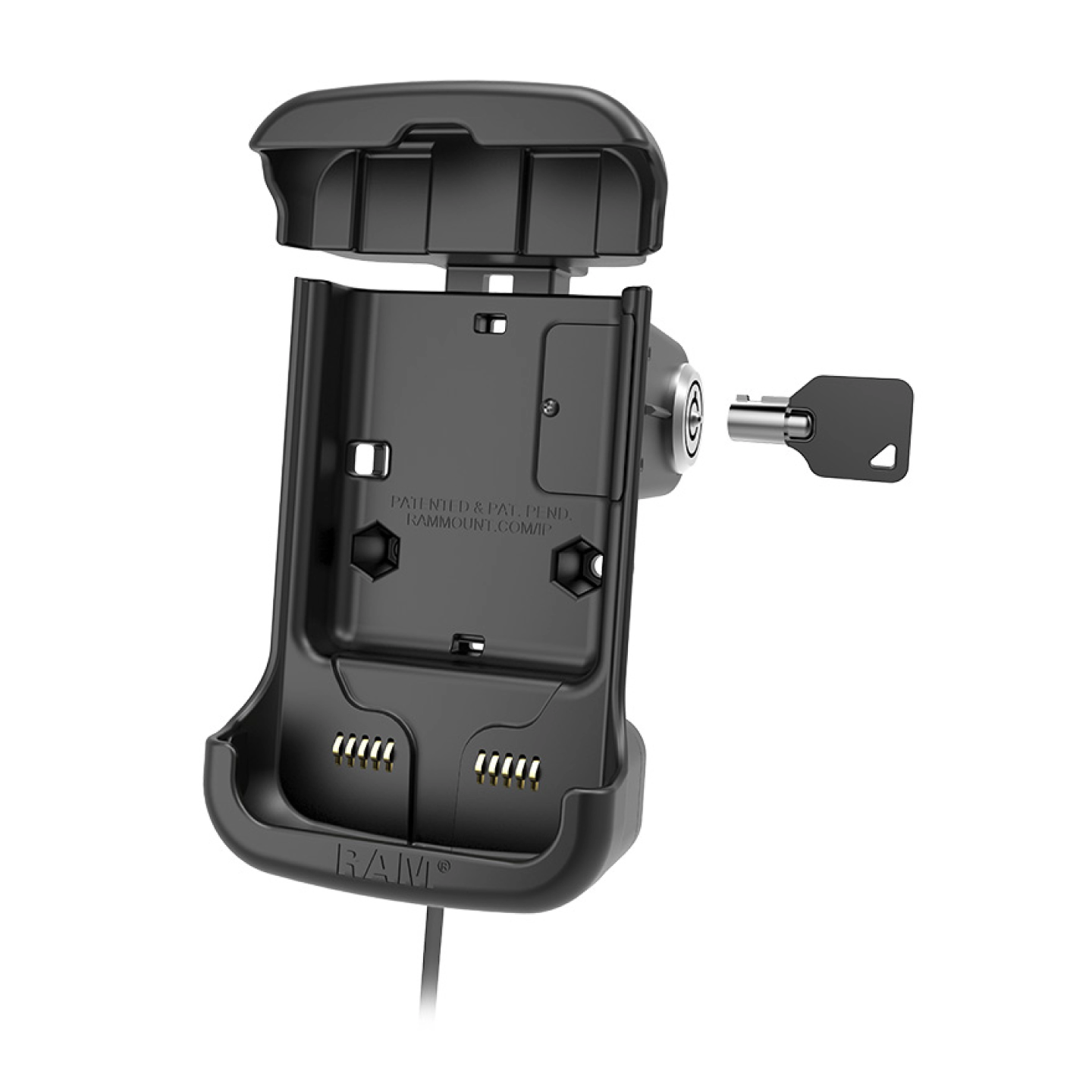 Cradle with power supply for Panasonic Toughbook FZ-N1 / FZ-F1 - lockable (key), AMPS 2-hole mount