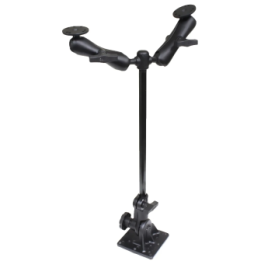 Ratchet stand mount with double mount (AMPS) - rod approx. 450 mm, mounts (1.5 inch, top)