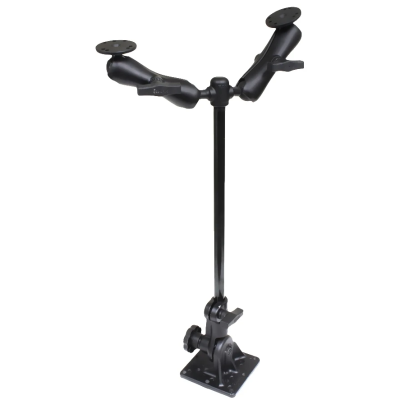 Ratchet Standhalterung mit Doppelhalterung (AMPS) - Stab ca. 450 mm,  Aufnahmen (1,5 Zoll, oben)
