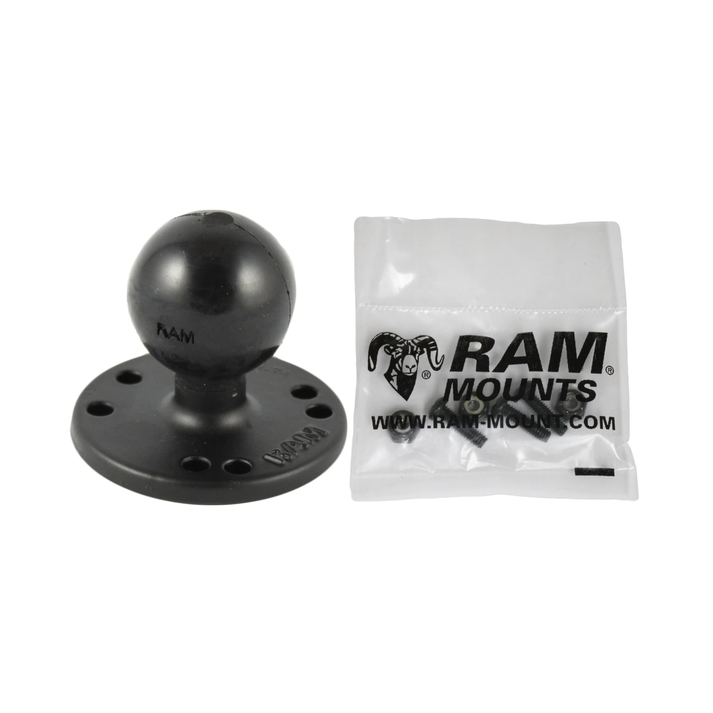 round base plate (AMPS) for Garmin Echo 200/500 - (1.5 inch), screw set