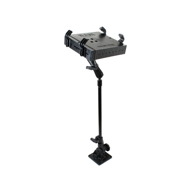 Ratchet Fahrzeughalterung für Laptops(Drucker - Standfuss mit Ratchet-System, Stab ca. 450 mm, Laptop-Halteschale