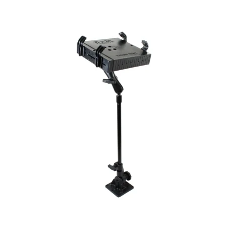 Ratchet Fahrzeughalterung für Laptops(Drucker - Standfuss mit Ratchet-System, Stab ca. 450 mm, Laptop-Halteschale