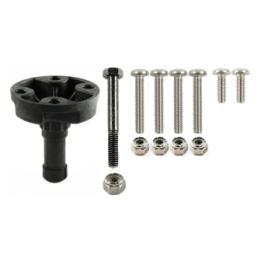 Composite spline post pin with round AMPS connection - screw set