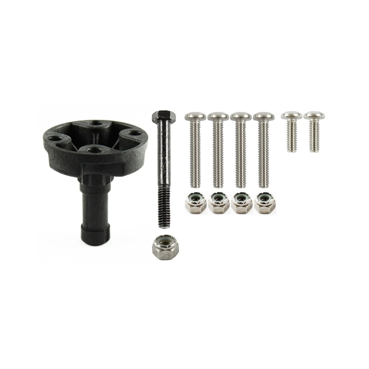 Composite spline post pin with round AMPS connection - screw set