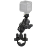 GoPro camera mount (short) for handlebars/tubes - with clamp, (1 inch)