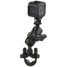 GoPro camera mount (short) for handlebars/tubes - with clamp, (1 inch)