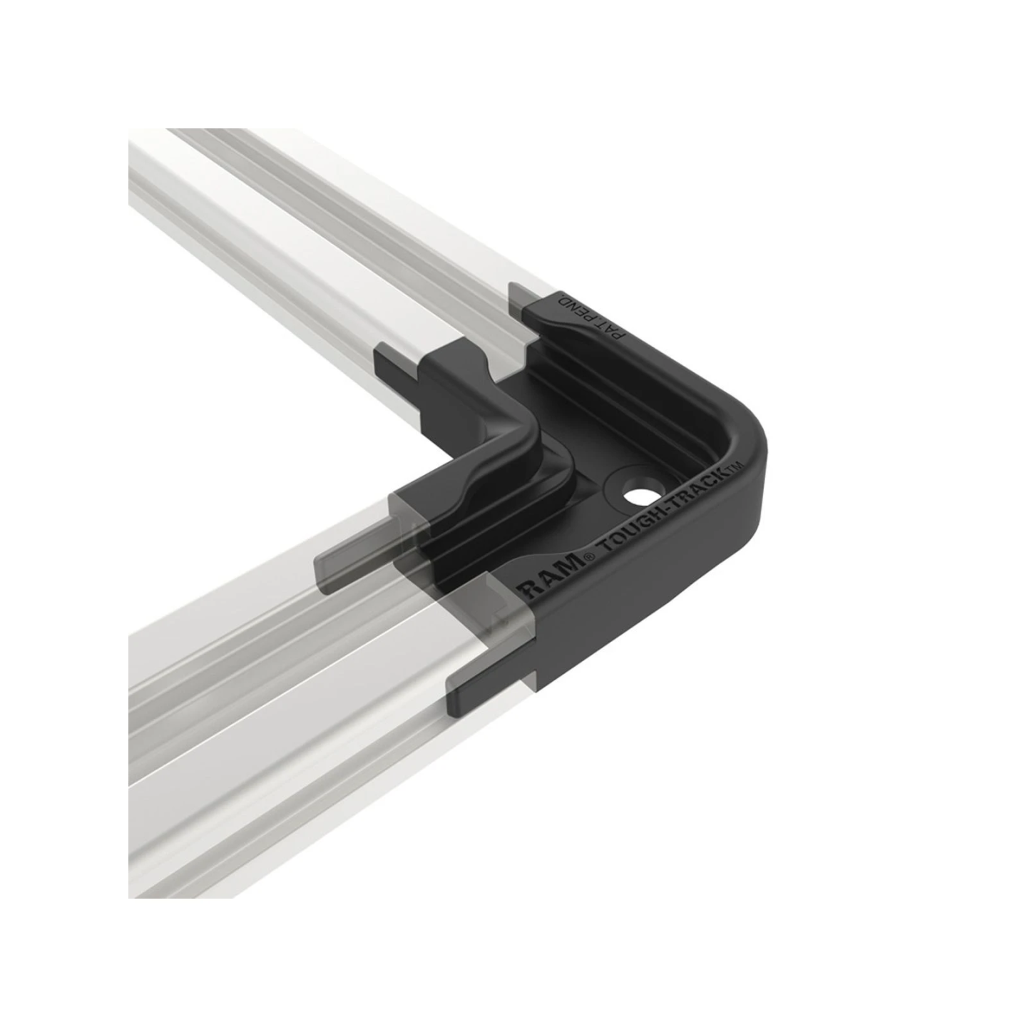 Composite 90° corner piece for aluminium Tough-Track rails (extruded) - Connecting piece