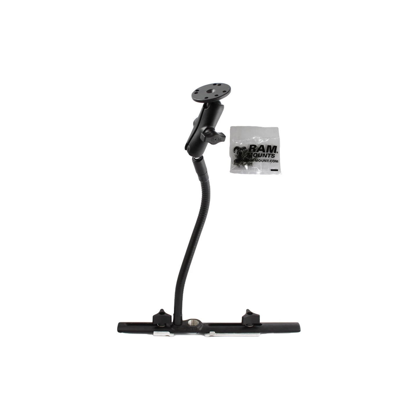 Cessna seat rail mount for Garmin GPS rail, flex arm (approx. 300 mm) centre connecting arm