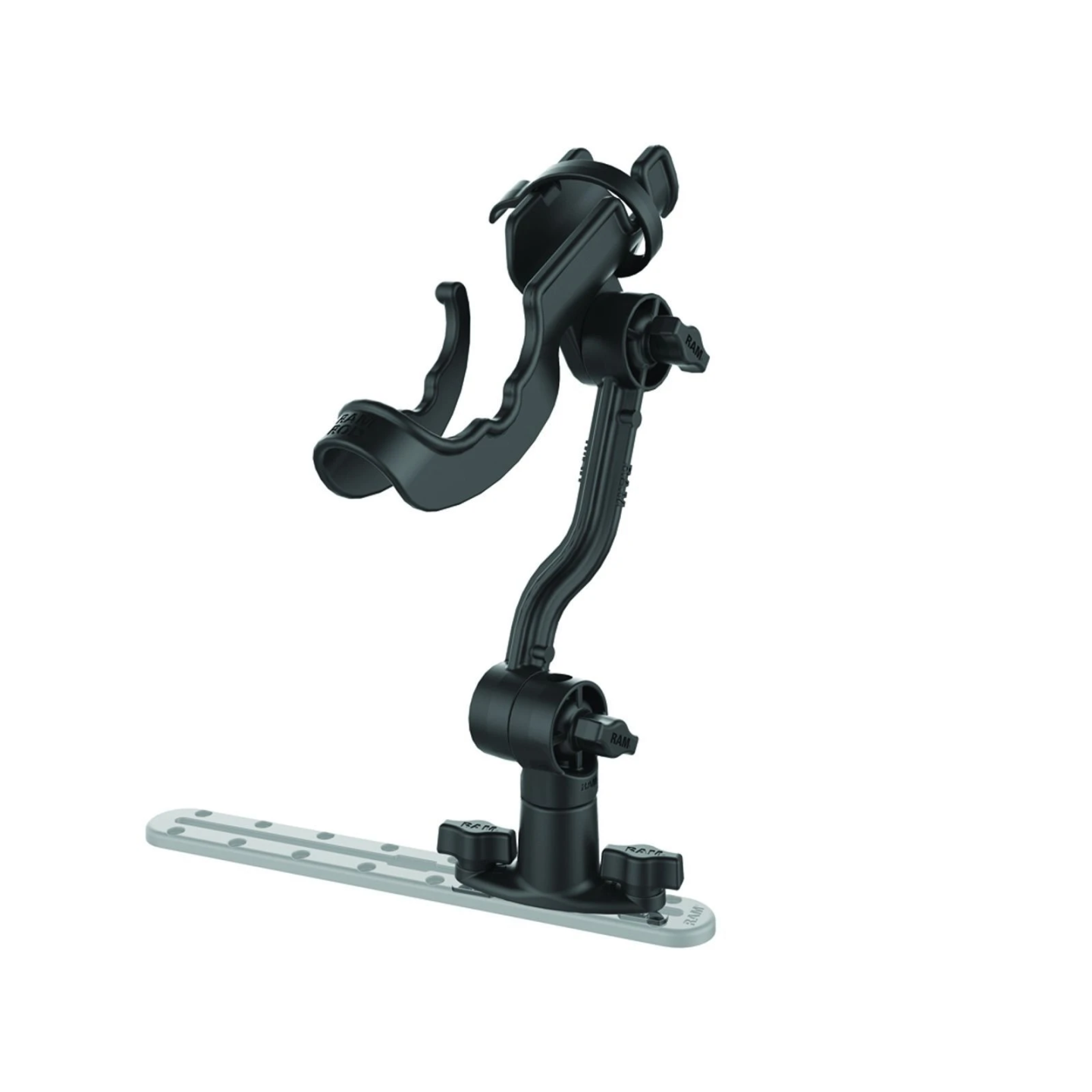 Composite fishing rod holder with track connection (T-slot) - Ratchet system