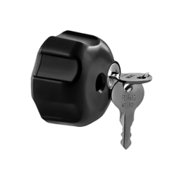 Safety lock (reinforced steel) for connecting arms - 1/4"-20 internal thread, 2 keys