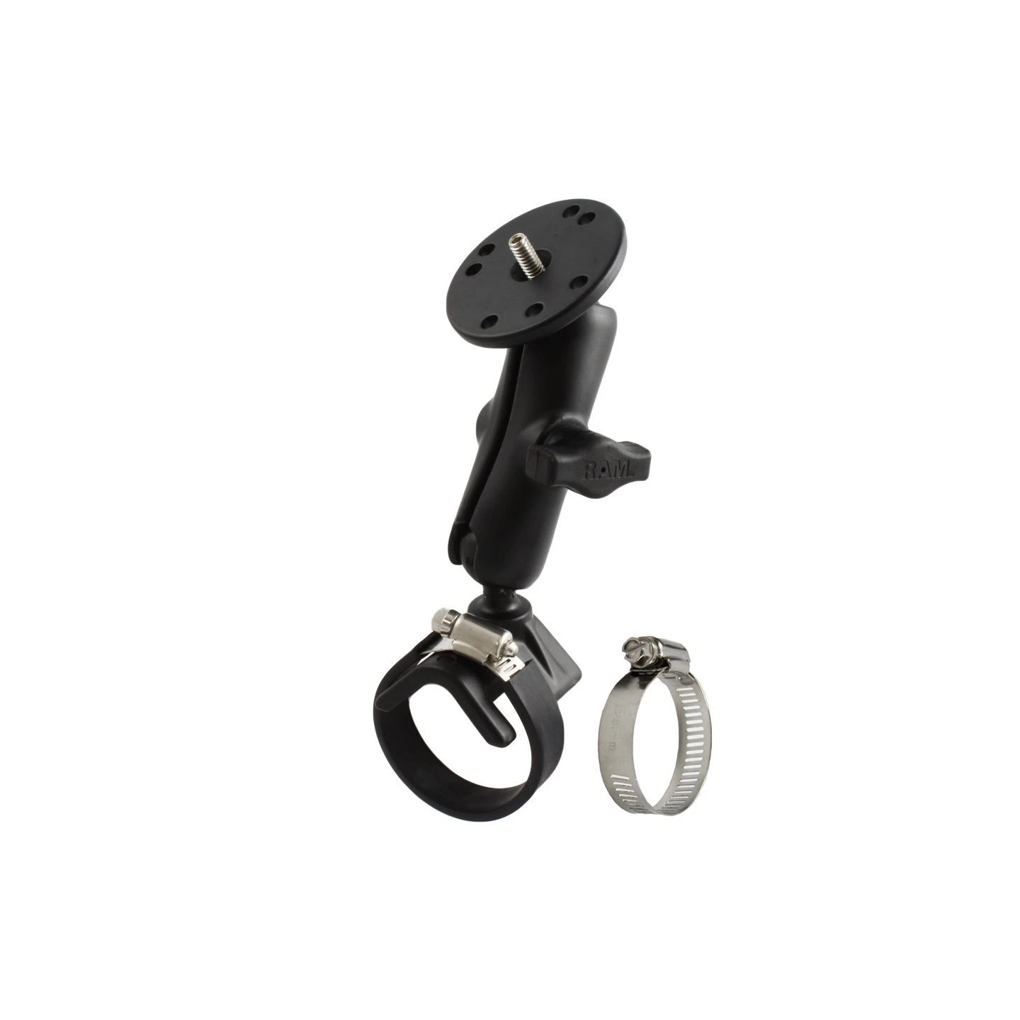 Camera mount for handlebars/tubes with 1/4"-20 grub screw - with clamp, (1 inch)