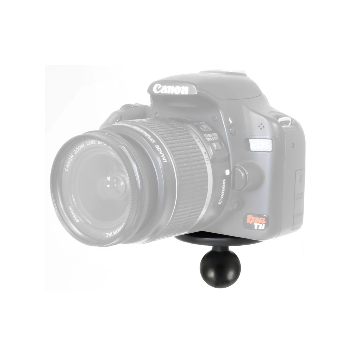 Camera mount for handlebars/tubes with 1/4"-20 grub screw - with clamp, (1 inch)