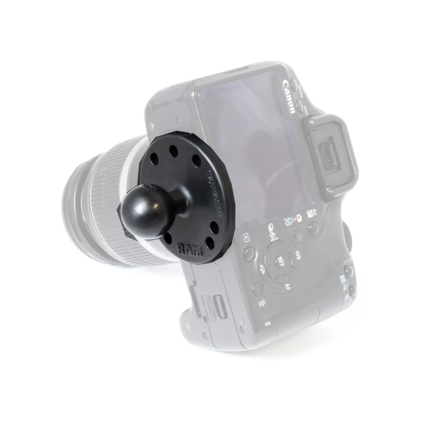 Camera mount for handlebars/tubes with 1/4"-20 grub screw - with clamp, (1 inch)