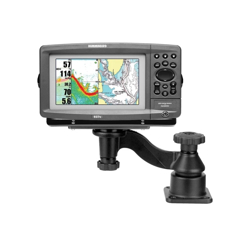 Swivelling arm with universal plate for marine GPS - Horizontal base, universal plate (50.8 x 158.9 mm), arm length 150 mm