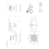 Swivelling arm with universal plate for marine GPS - Horizontal base, universal plate (50.8 x 158.9 mm), arm length 150 mm