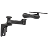 Swivel arm for vertical wall mounting - vertical base, centre connecting arm, rectangular universal plate