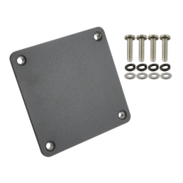square counter plate for brackets - 91.4 x 91.4 mm, screw set