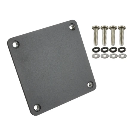 quadratische Gegenplatte für Halterungen - 91,4 x 91,4 mm, Schrauben-Set