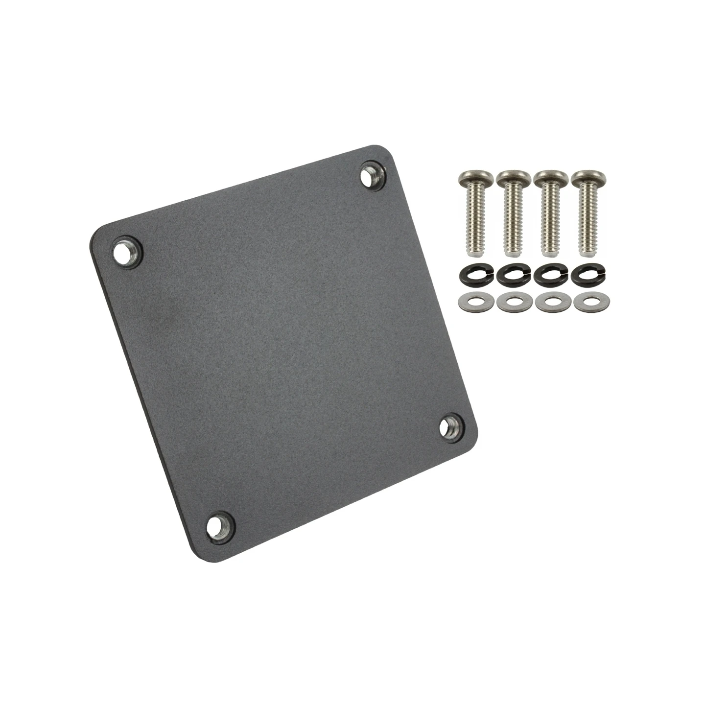 square counter plate for brackets - 91.4 x 91.4 mm, screw set