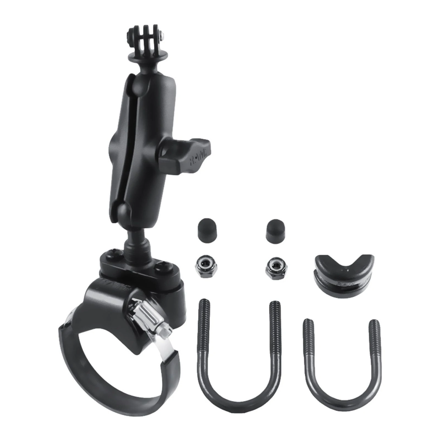 GoPro camera mount for handlebars/tubes - with clamp, (1 inch)