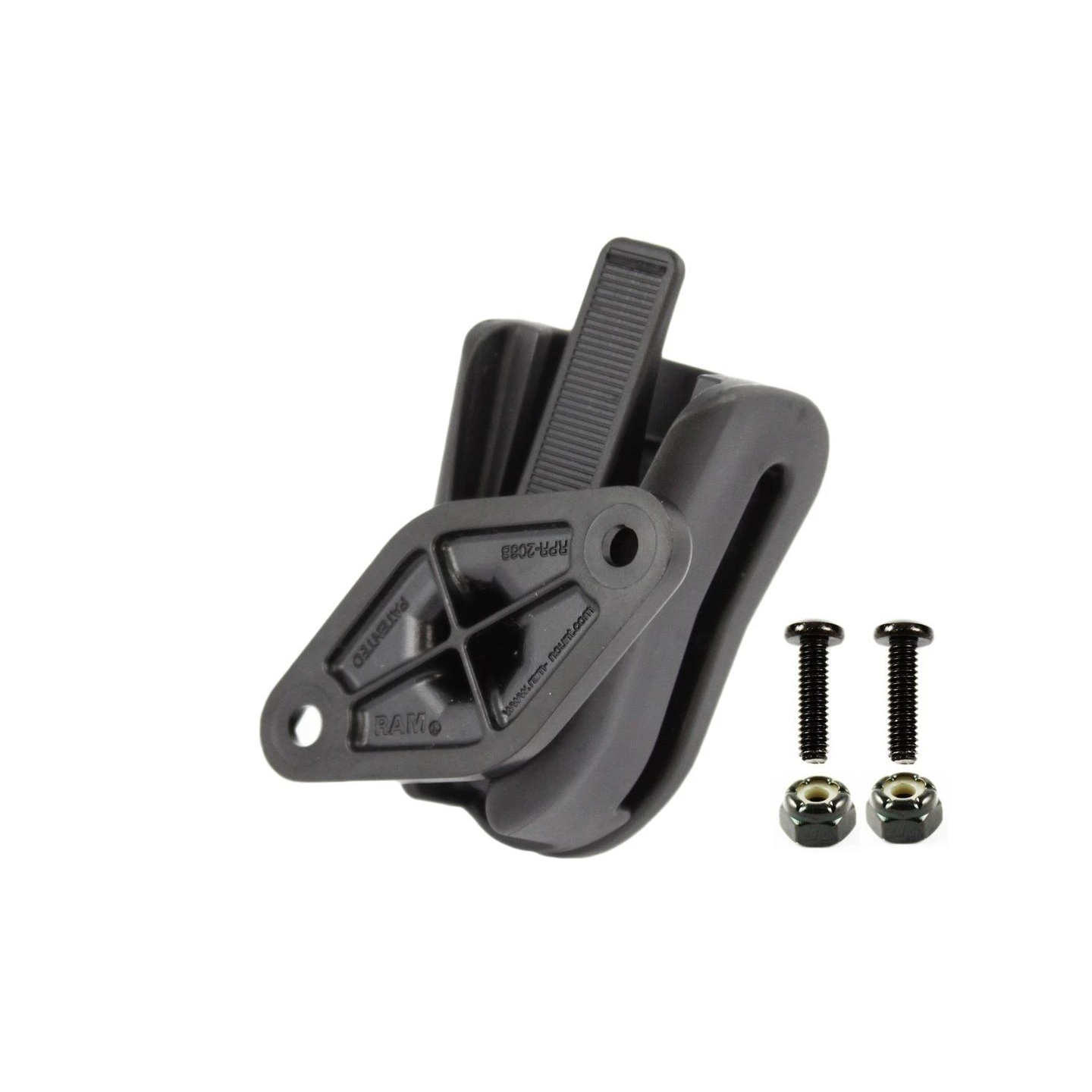 Composite belt clip with diamond mount (trapezoid) - with screw set