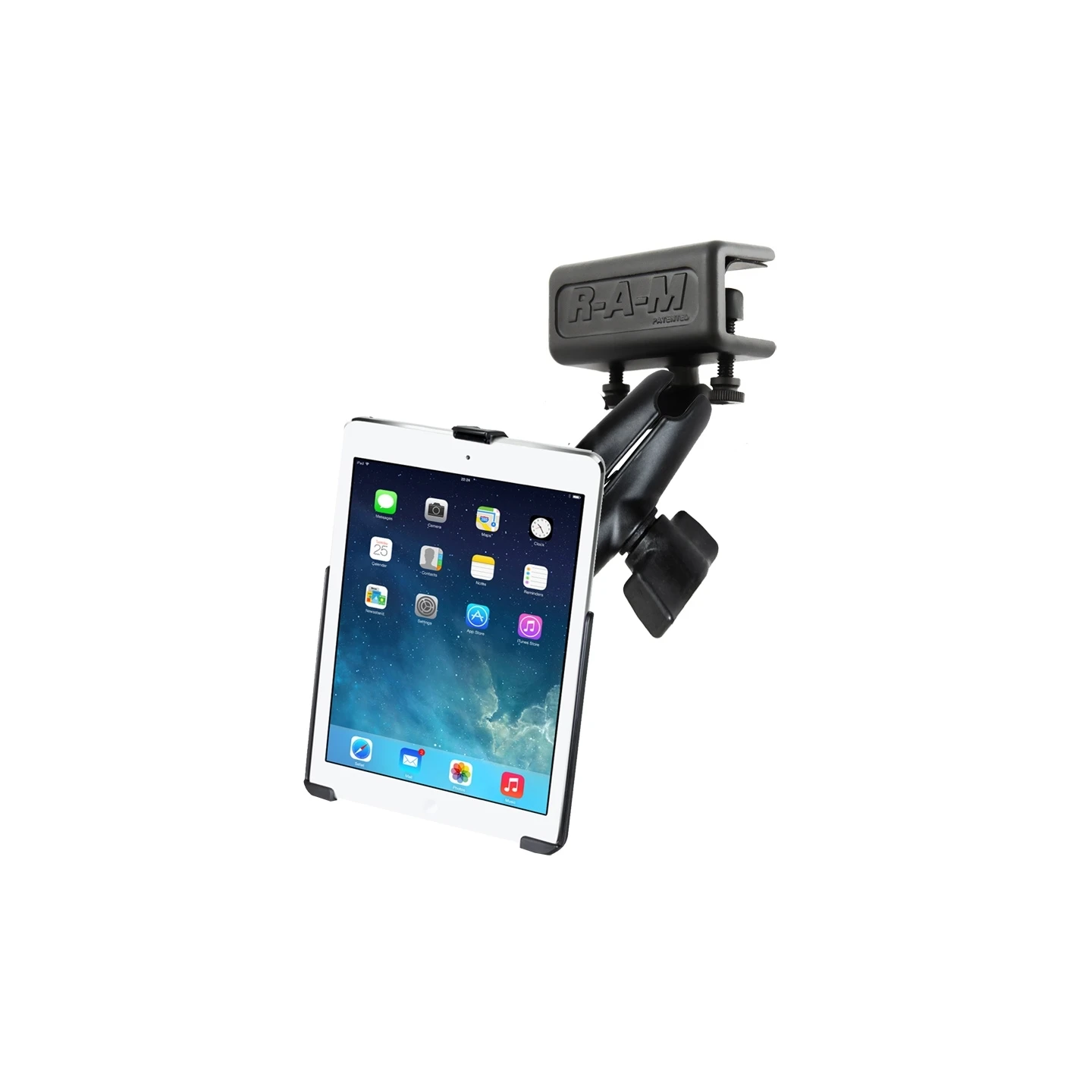 Panel mount for Apple iPad Air 1-2 / iPad Pro 9.7 (without protective cases) - centre connecting arm