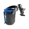 Body mount with cup holder - with Diamond base plate (trapezoid), (1 inch)
