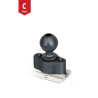 Composite base ball for Tough-Track rails - quick-release system