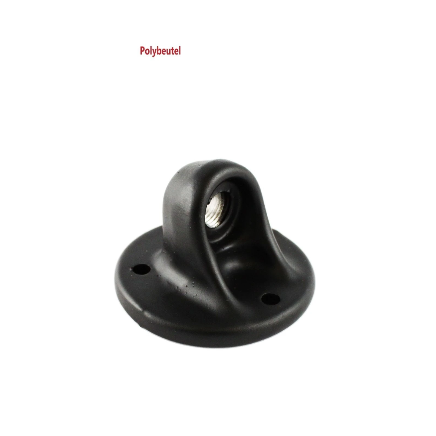 Round base plate with 1/4 inch NPT female thread - plate diameter 63.5 mm, thread parallel to the plate, 120° 3-hole grid
