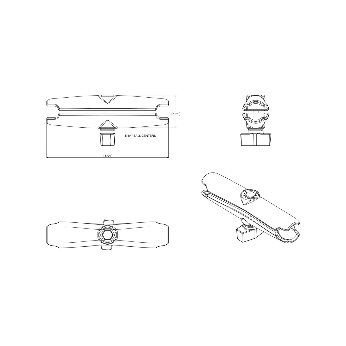 Connecting arm long (approx. 154 mm) - for n (1 inch)