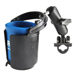Tube holder with cup holder - with clamp, (1 inch)