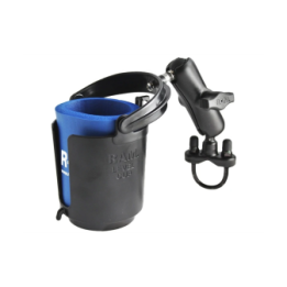 Tube holder with cup holder - with clamp, (1 inch)