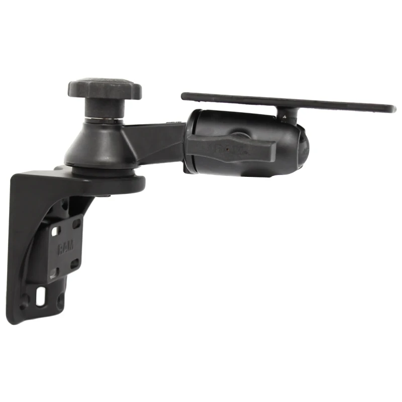 Swivel arm for wall mounting - vertical base, octagon connecting arm, rectangular universal plate (approx. 150x50 mm)