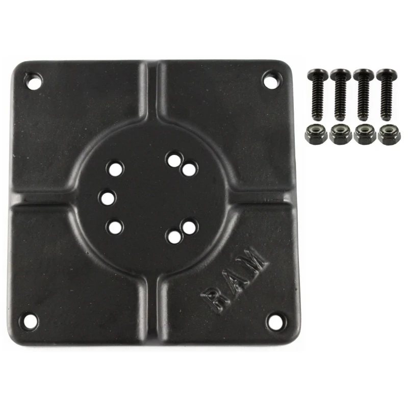 quadratische Grundplatte (152,4 x 152,4 mm) mit 11 Löchern - Schrauben-Set