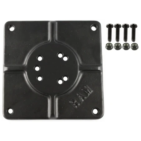 quadratische Grundplatte (152,4 x 152,4 mm) mit 11 Löchern - Schrauben-Set