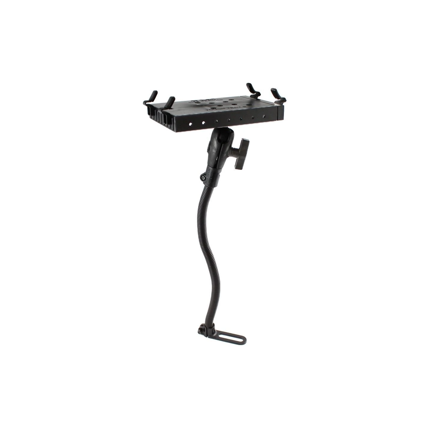 Pod I Fahrzeug Sitzschienen-Befestigung für Laptops/Drucker - flexibler Stab (ca. 450 mm), runde Basisplatte (, 1,5 Zoll)
