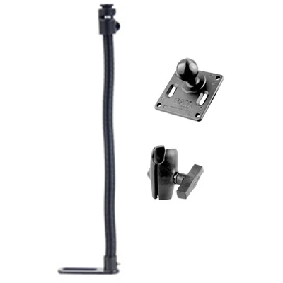 Pod I Fahrzeug Sitzschienen-Befestigung mit VESA-Anbindung - flexibler Stab (ca. 450 mm), VESA-Platte (75 x 75 mm), im