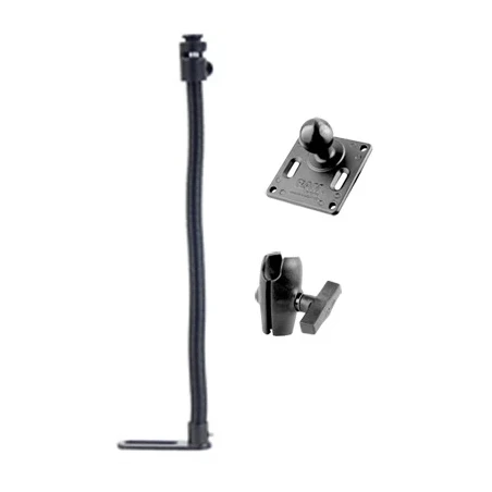 Pod I Fahrzeug Sitzschienen-Befestigung mit VESA-Anbindung - flexibler Stab (ca. 450 mm), VESA-Platte (75 x 75 mm), im