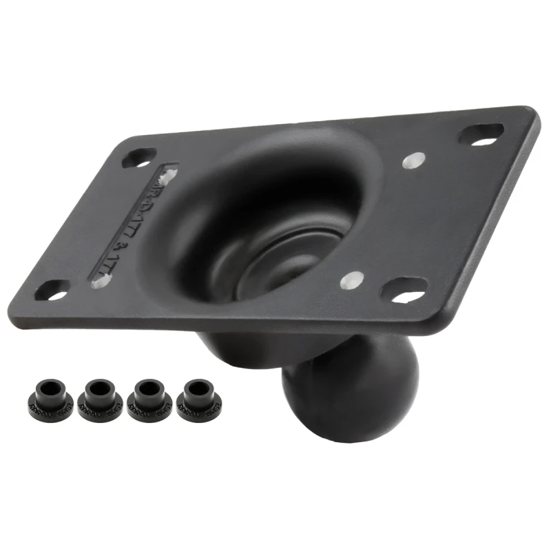 rechteckige Basisplatte (71,44 x 127 mm) mit  (1,5 Zoll) - 4x Lochadapter