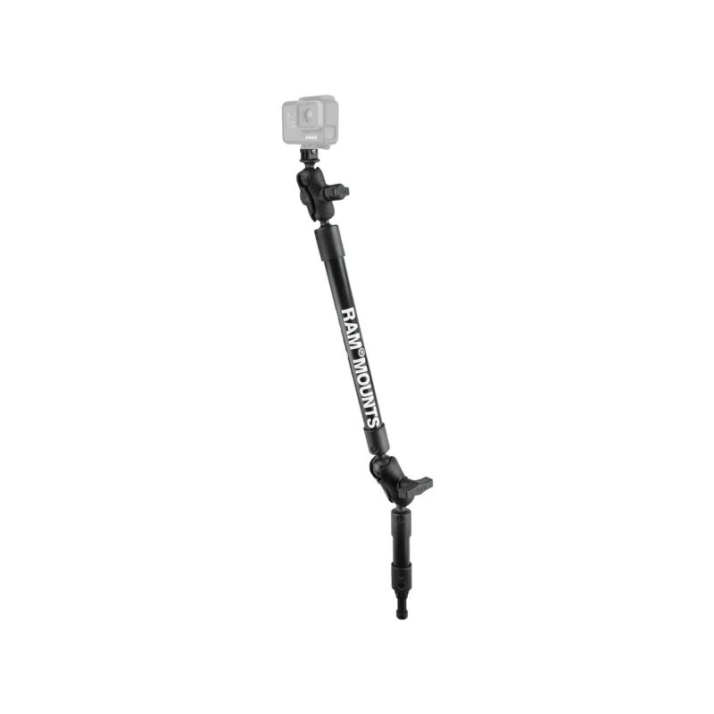 Verlängerungsarm für GoPro-Kameras mit Spline Post Adapter - Gesamtlänge ca. 675 mm, Endstücke mit Kugel