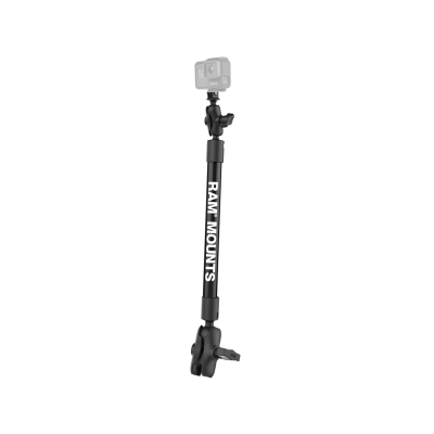 Verlängerungsarm mit GoPro-Adapter - Kunststoffrohr, (ca. 300 mm), 2x Endstücke mit Kugel, 2x kurze Verbindungsarme